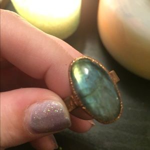 Labradorite ring in copper band